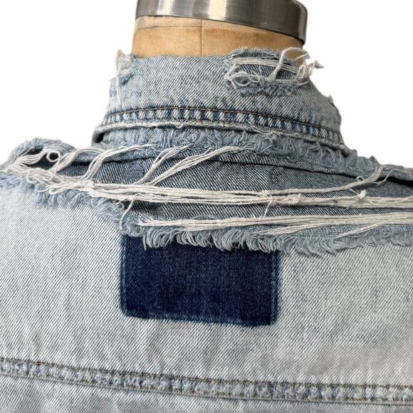 Ksubi Destroyed Jean Jacket Mens XS Oversized Light Denim - Picture 8 of 11